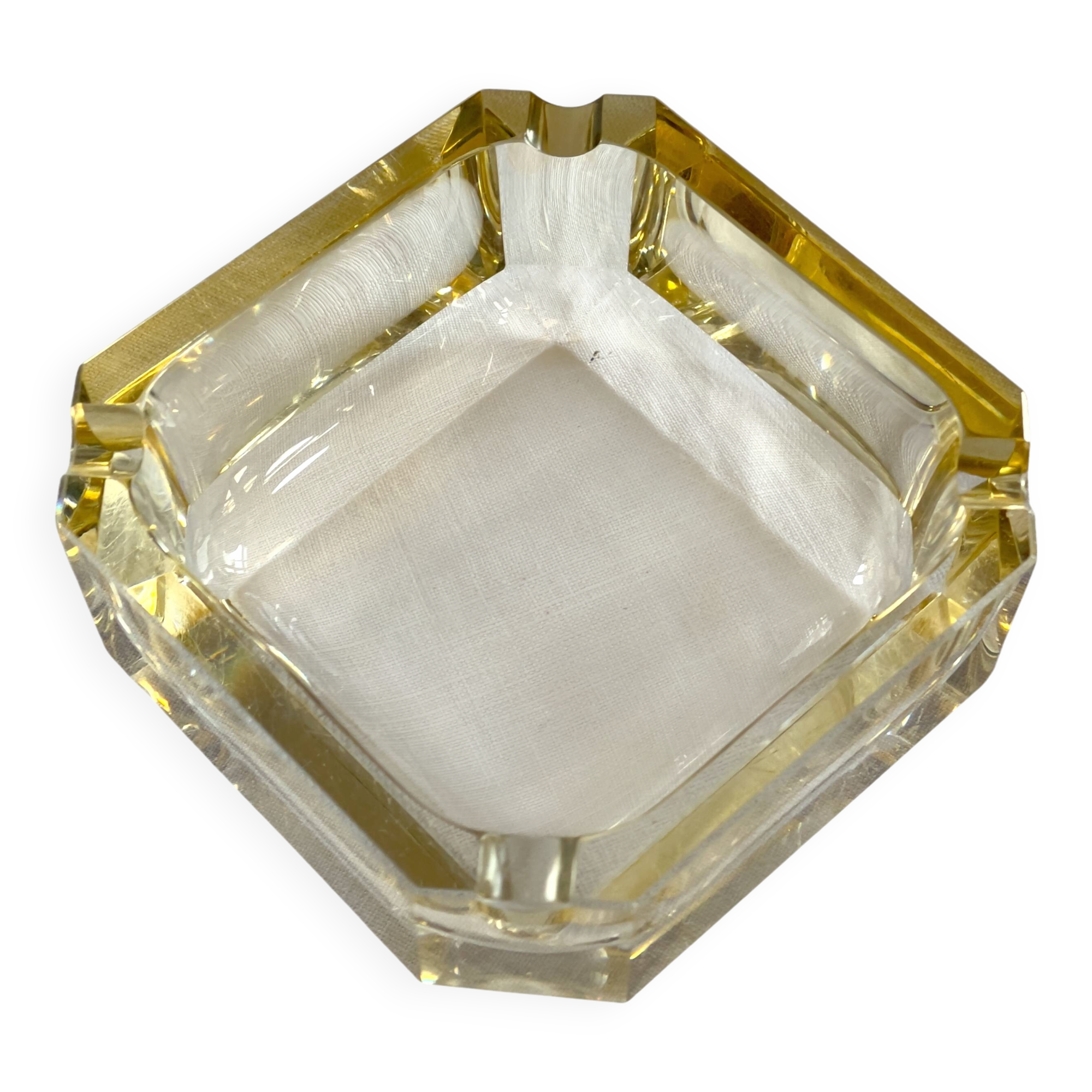 Baccarat Art Deco crystal square ashtray