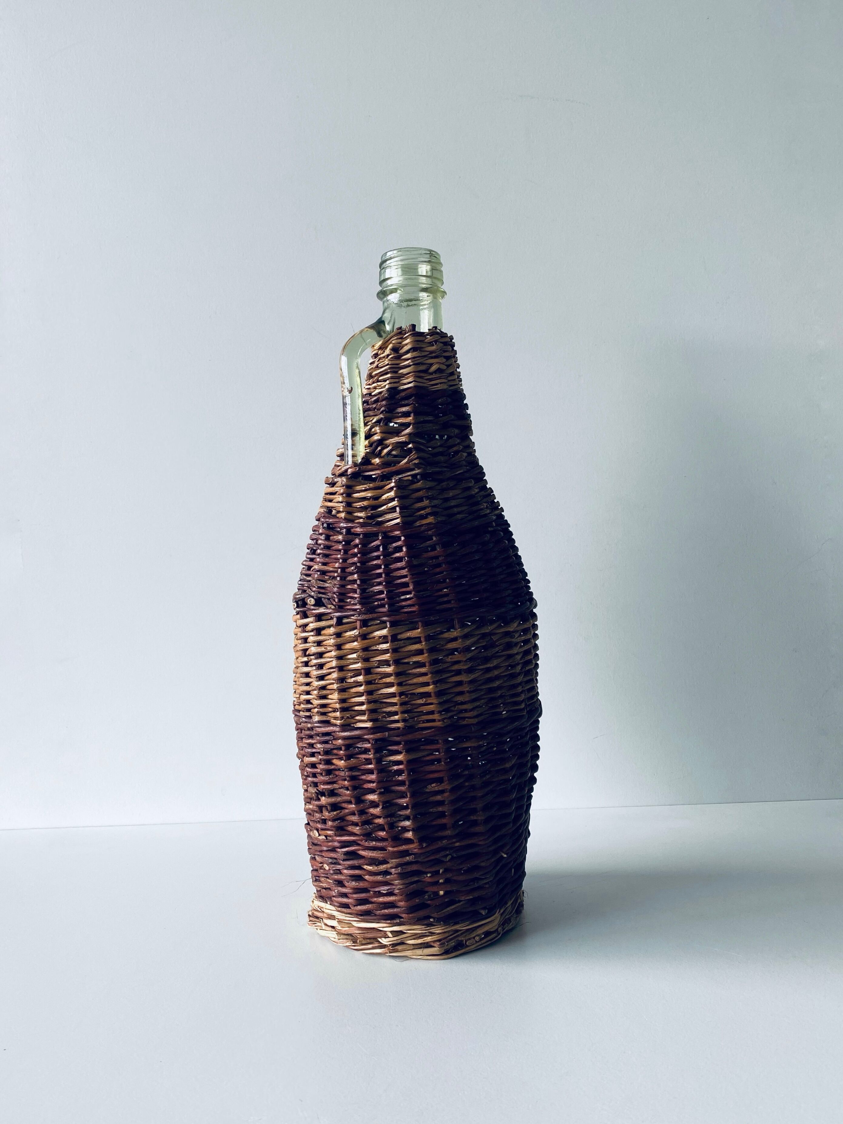 Vintage bottle with wicker