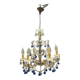 Vintage Italian Macaroni Murano  Blue Chandelier