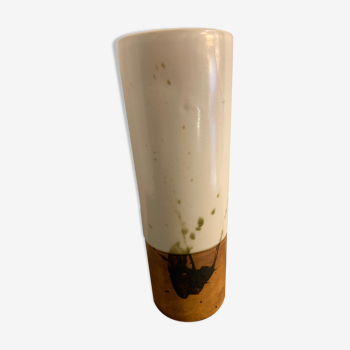 Vase roll in glazed ceramic La Colombe, Vallauris style, 1970