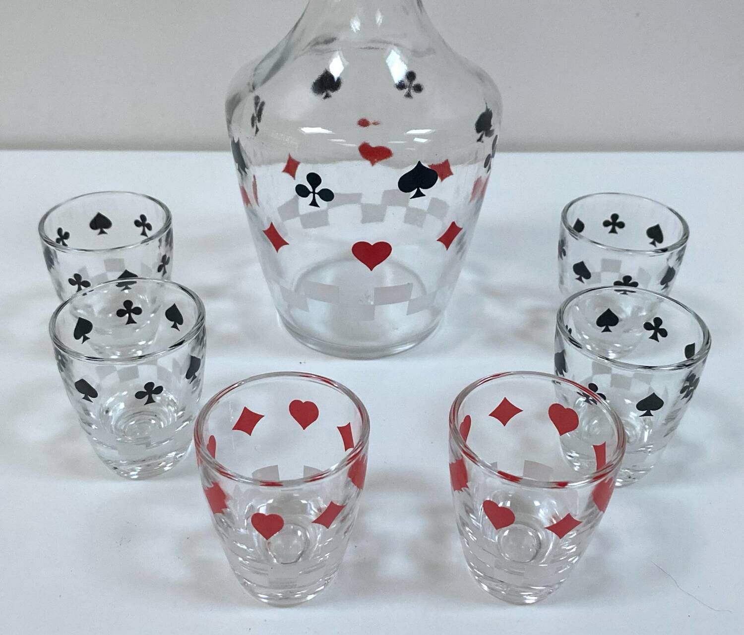 Carafe and 6 liqueur glasses, Arques Crystal Factory