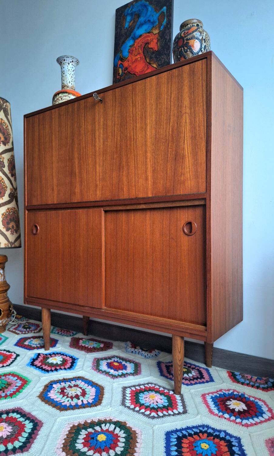 Vintage teak sideboard and secretary