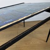 Table basse en céramique bleue par Robert & Jean CLOUTIER circa 1960