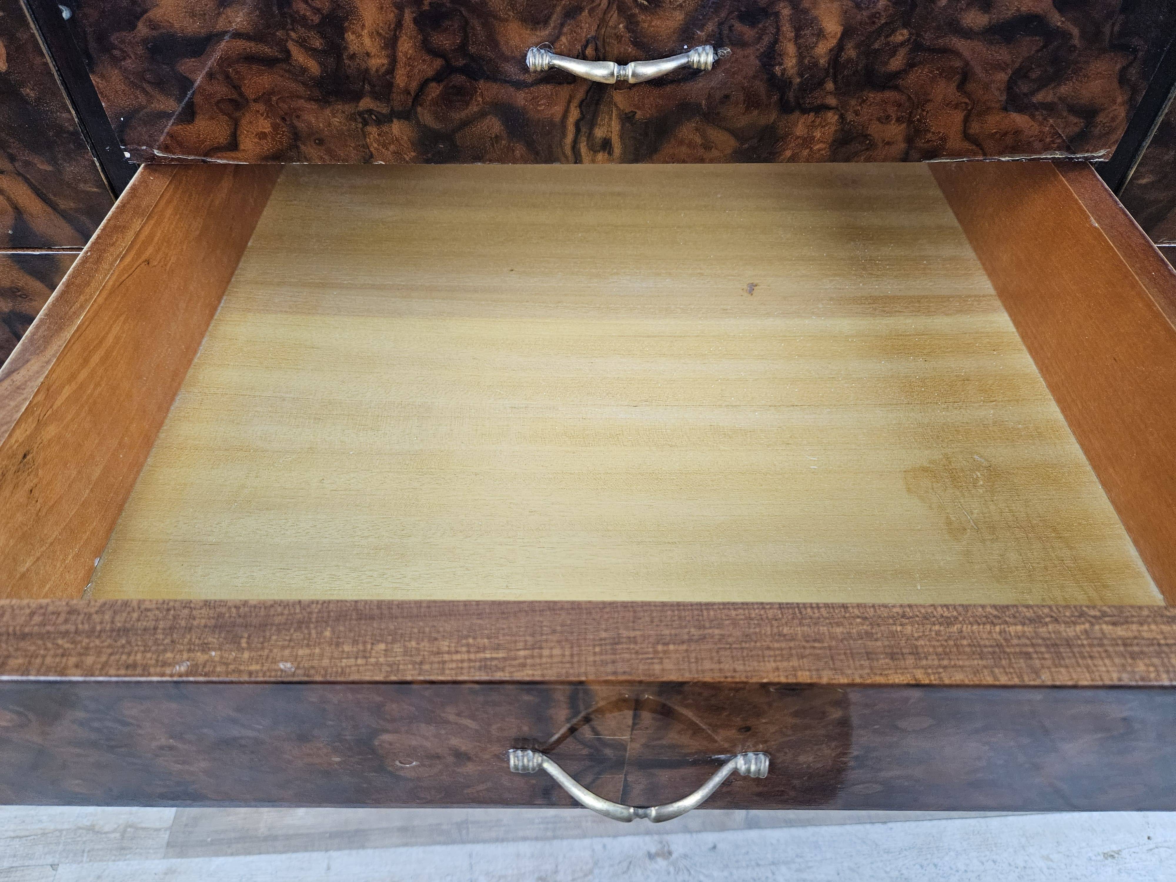 Mid Century 70's Chest of Drawers with Glass Top