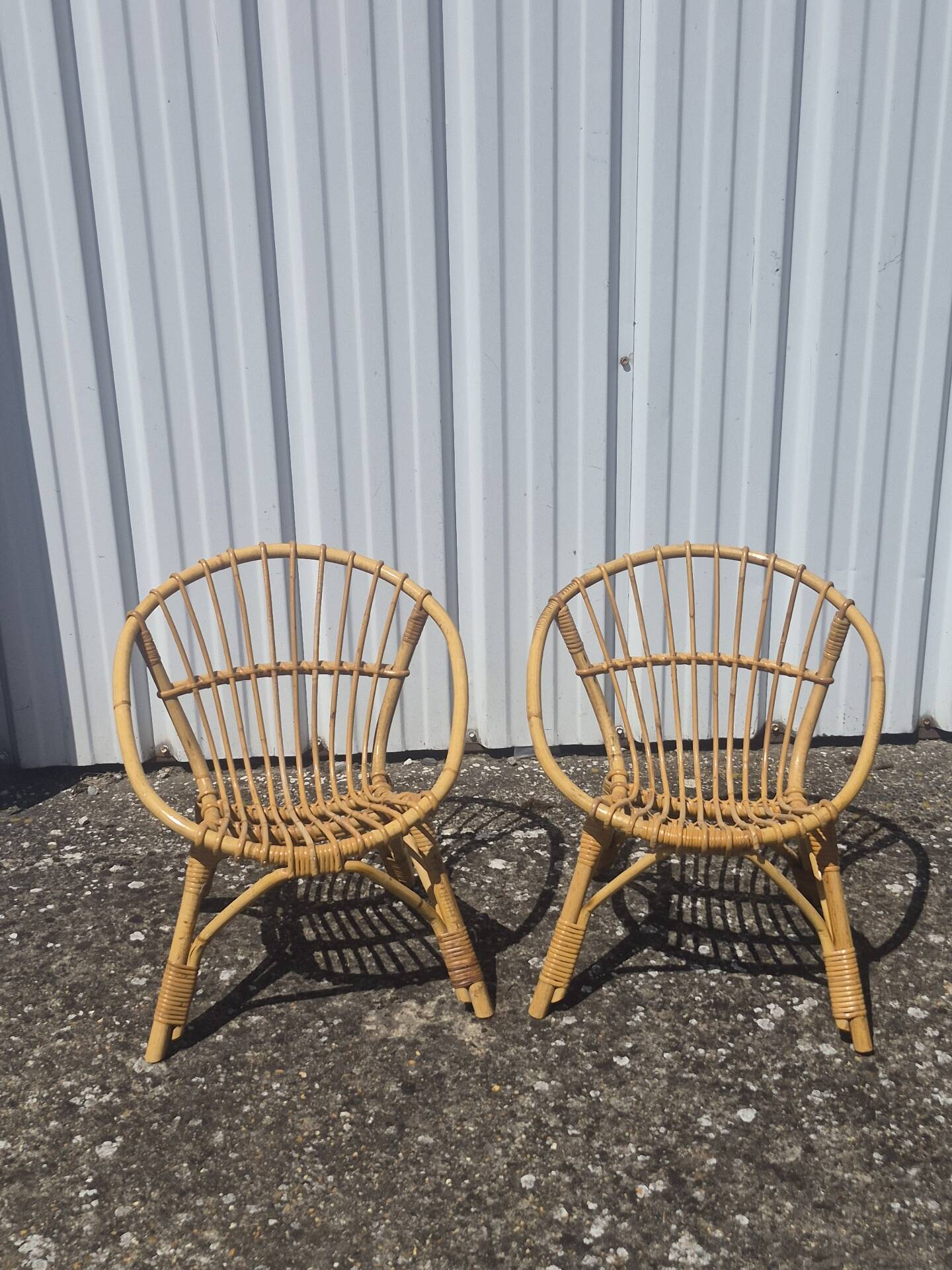 2 rattan armchairs for children