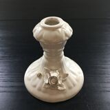 Ivory candle holder with barbotine decor