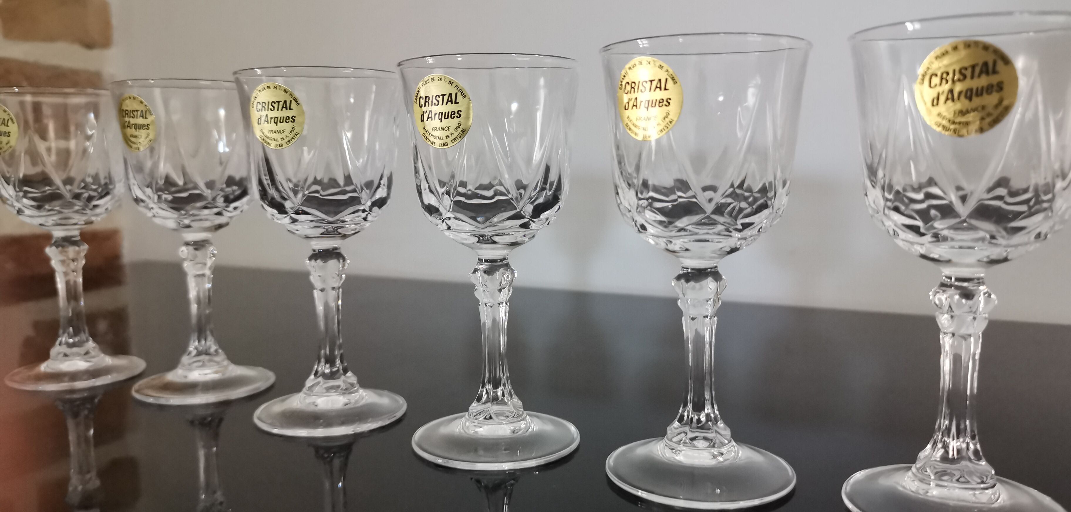 Set of 6 liqueur glasses Cristal d'Arques model Auteuil
