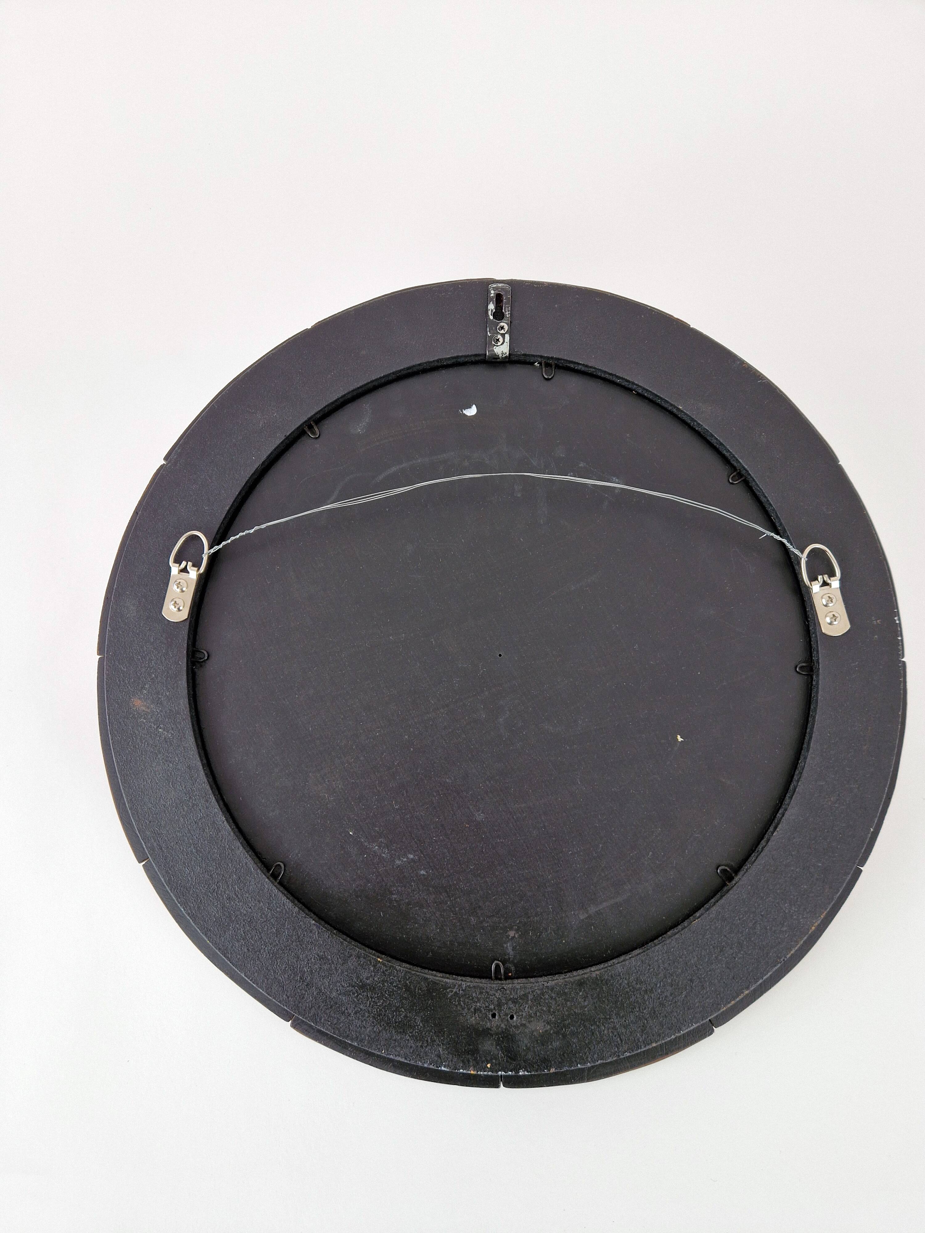 Round mirror (51cm) in vintage ceramic 1960