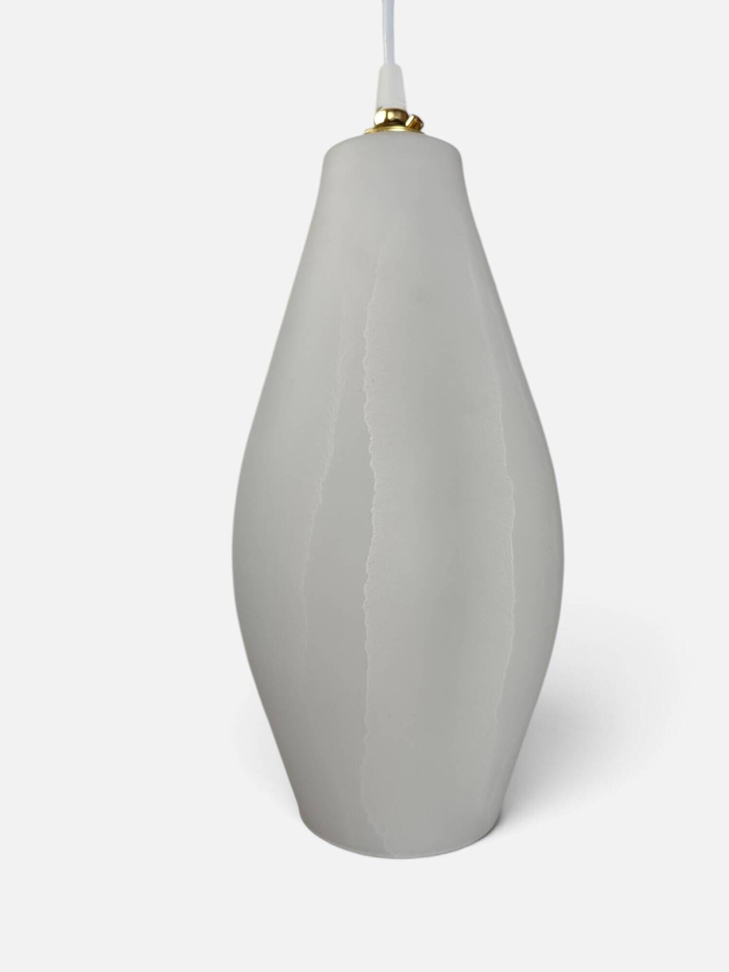 Modernist suspension in blown opaline with a marbled effect and brass – 1930s