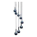 60s 70s Wortmann & Filz cascade lamp ceiling light chrome space age