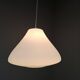 Czechoslovak Midcentury Modern Pendant Light in Opaline Glass and Plastic,