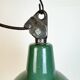 Industrial green enamel factory lamp with cast iron top, 1960s