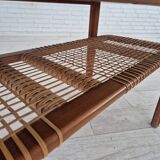 1970s, Scandinavian coffee table, original condition, teak wood, rattan.