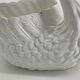 Vintage swan pot holder in white and gold ceramic