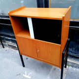Bookcase, coloured windows, metal base, 1960