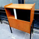 Bookcase, coloured windows, metal base, 1960