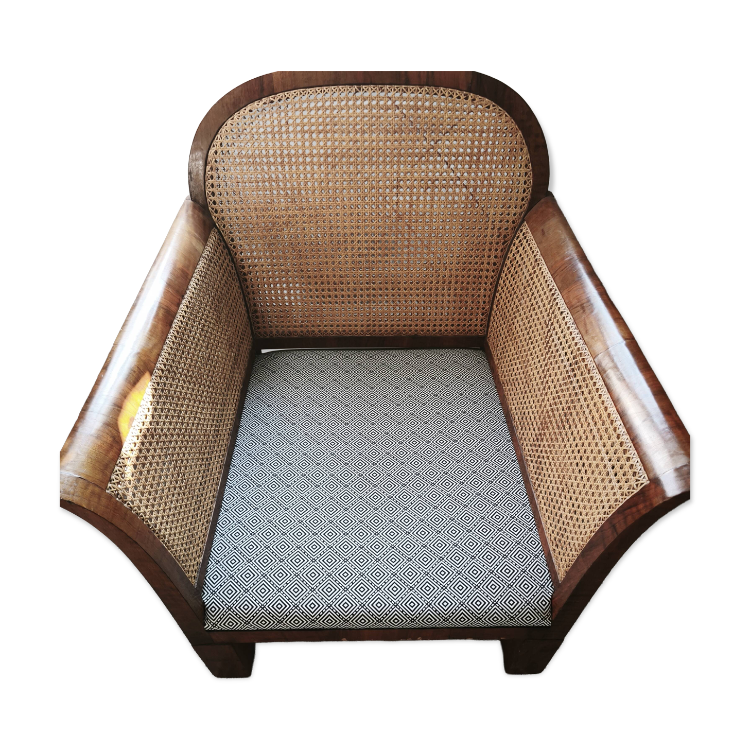 double caned armchair