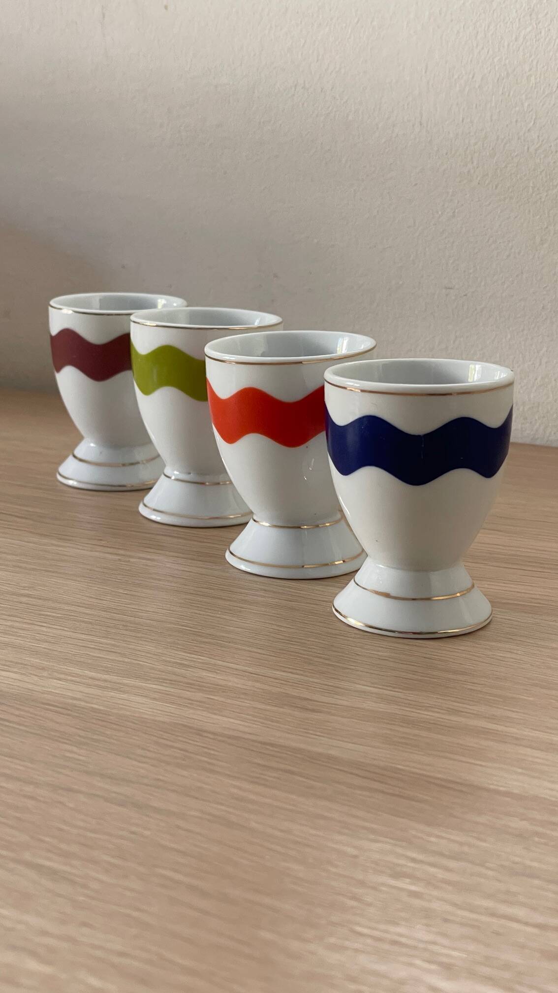 4 vintage porcelain coquetiers
