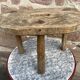 Tabouret de traite tripode, art paysan alsace, france 1920