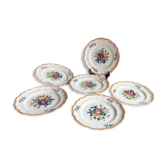 6 flat earthenware plates from Longchamp - Mistral