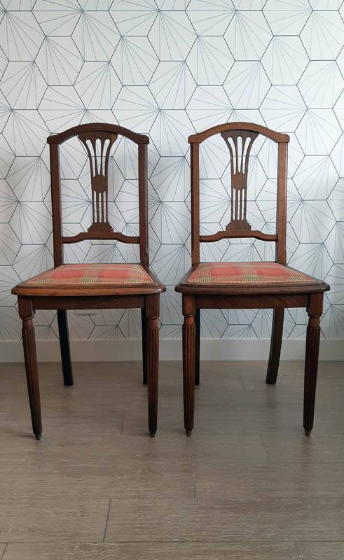 Lot de 2 chaises art déco vintage.