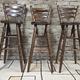 3 vintage wooden bar stools from the 60s/70s with a bistro spirit.