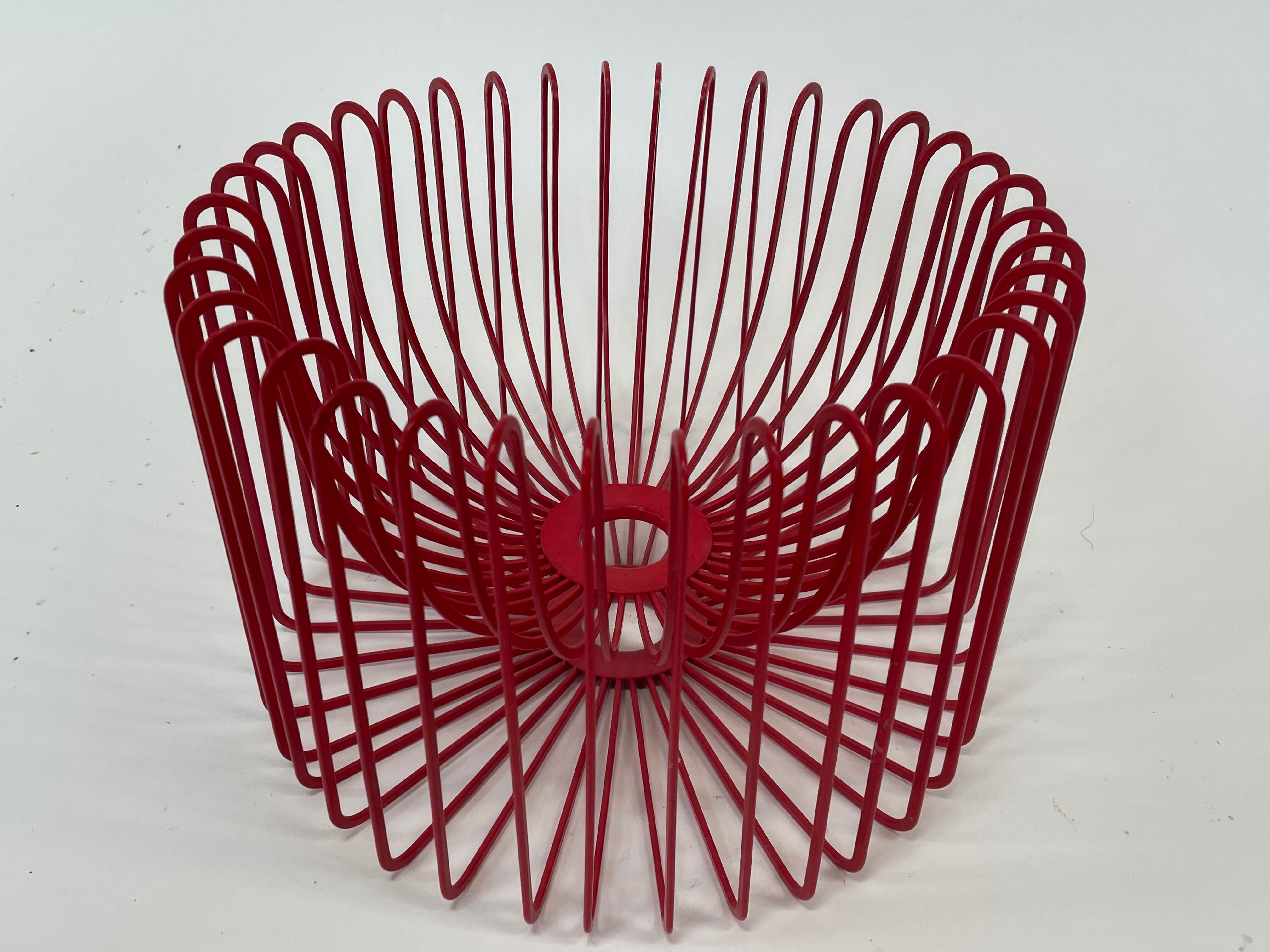 Ehlén Johansson for Ikea - metal red 'Trådig' fruit bowl basket