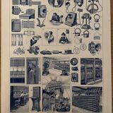 Lithograph engraving on the telephone and telegraph of 1897