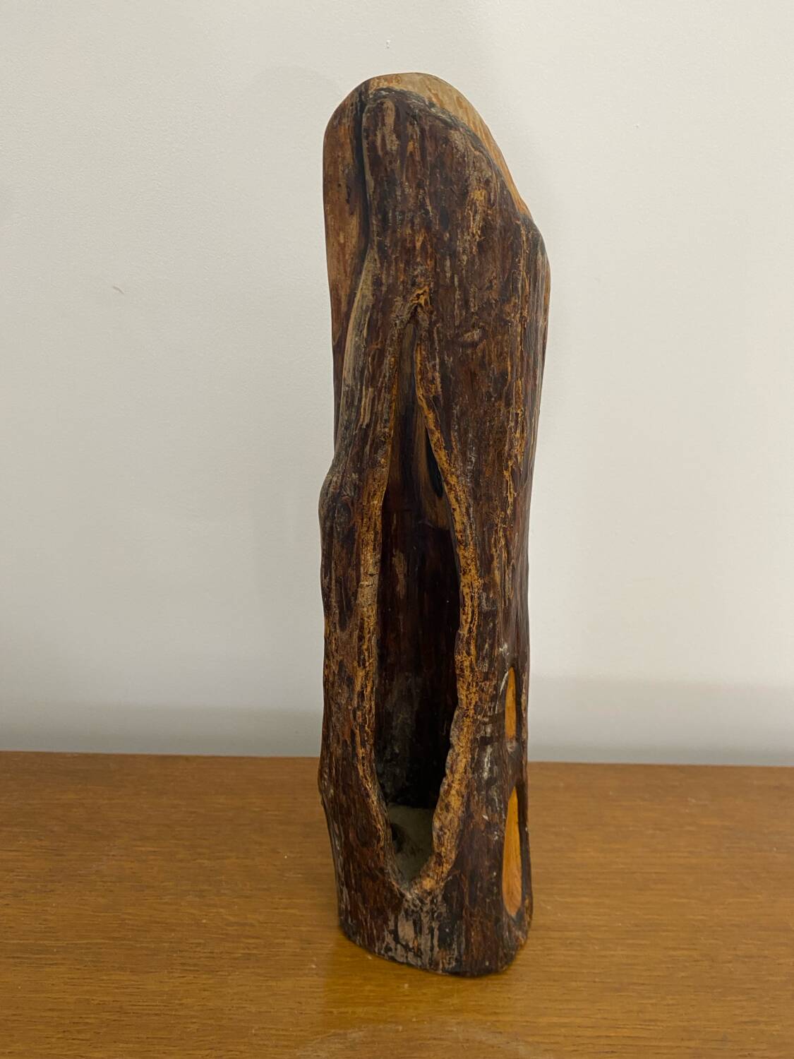 Old Candle Holder Michel MOLAC Driftwood Sculpture Vintage #C051