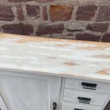 Meuble type Farinier alsacien Brotschrank Rustique vers 1910 sapin Peint buffet Meuble métier Art Po