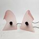Set of 2 Mayo glass table lamps 1980s
