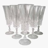 6 Arques crystal champagne flutes