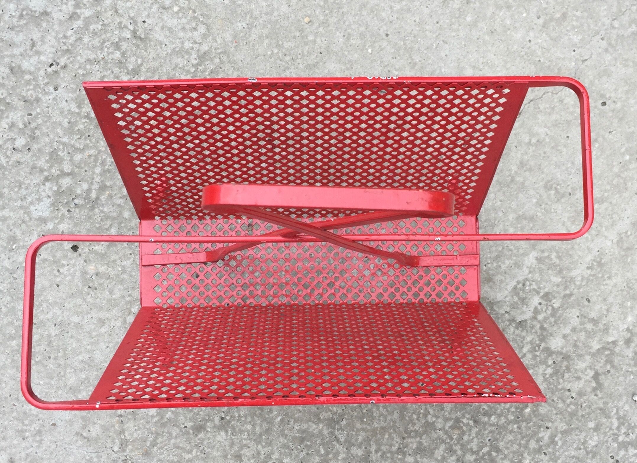 Red metal magazines holder 50s