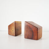 Vintage solid wood bookends