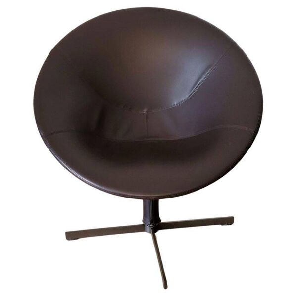Fauteuil Zanotta Hillroad de Christophe Pillet cuir marron Italie 1990 Moderne