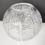 Cut crystal ball vase