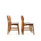 Set of 4 danish dining chairs in teak and beech 1950