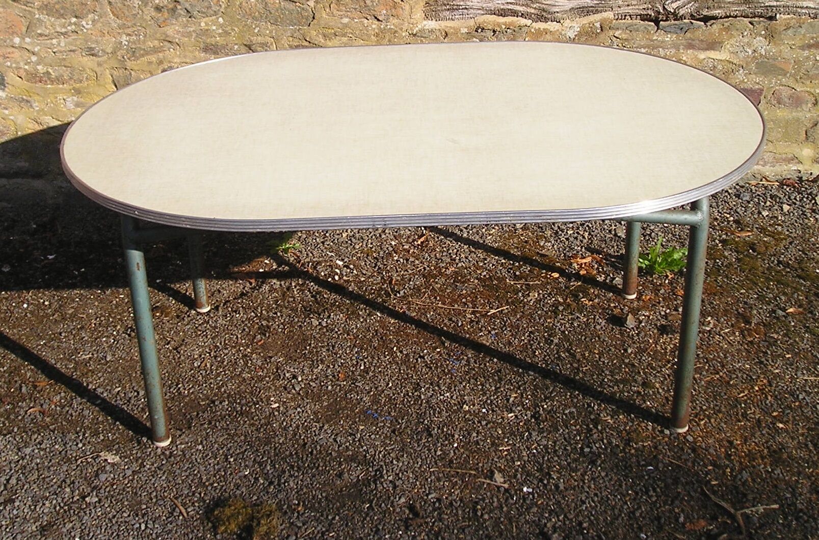 Oval formica coffee table, 70s