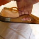 Serving tray in wood and art deco metal
