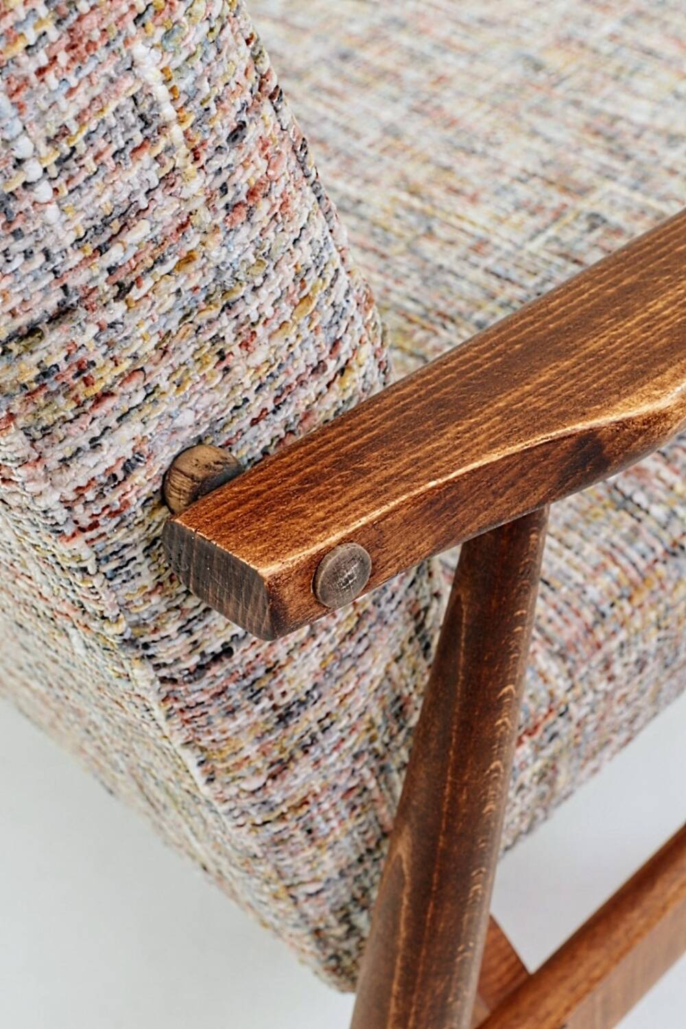 Scandinavian armchair multicolour knitting Boho style design by H.Lis