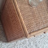 Pair of rattan bedside tables circa the 1970s.