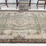 6x10 Rug For Bedroom Brown Beige Oriental Vintage Area Rug, 180x297Cm SK 1708