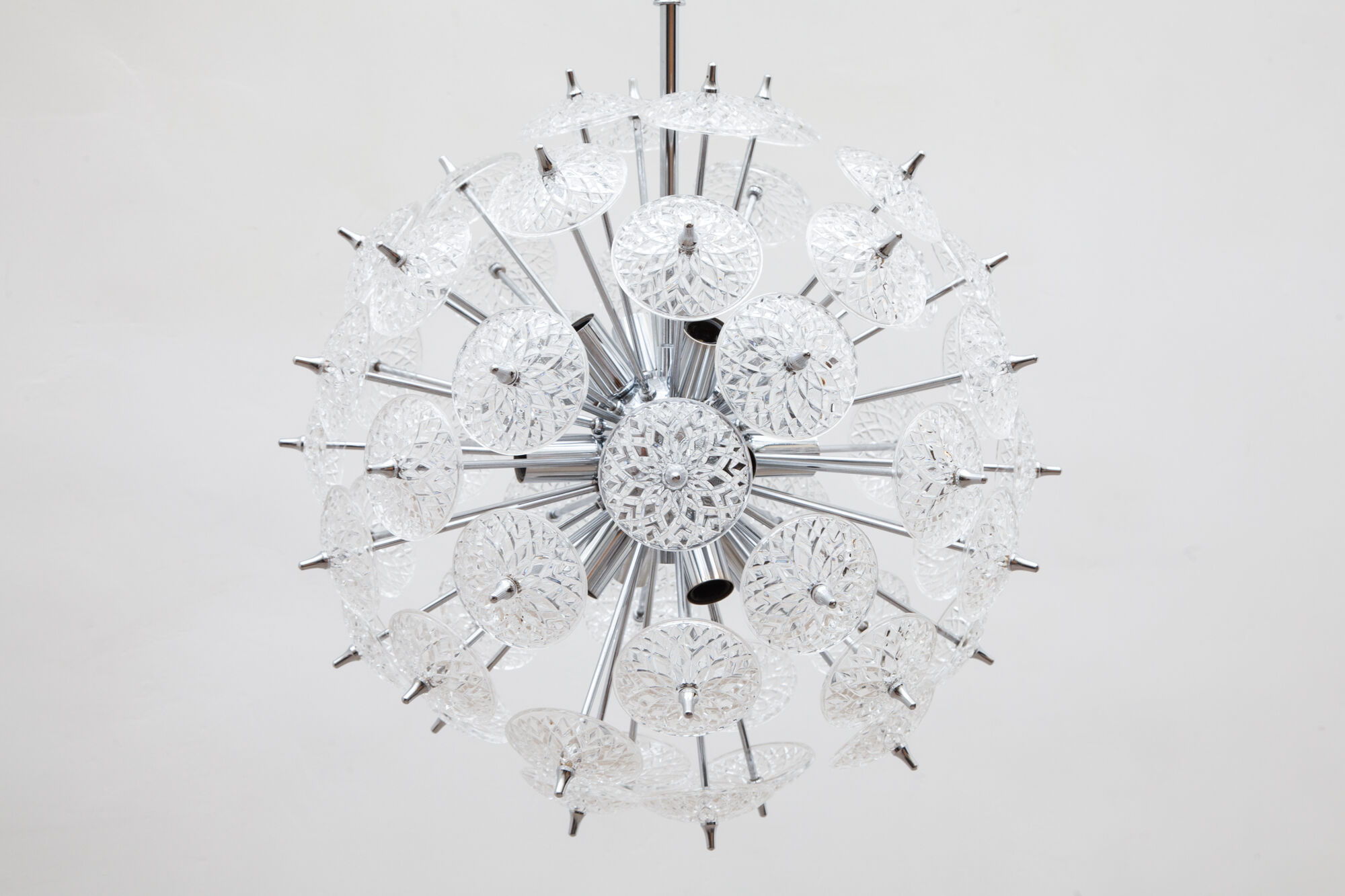 Sputnik crystal chandelier by Val st Lambert, Belgium