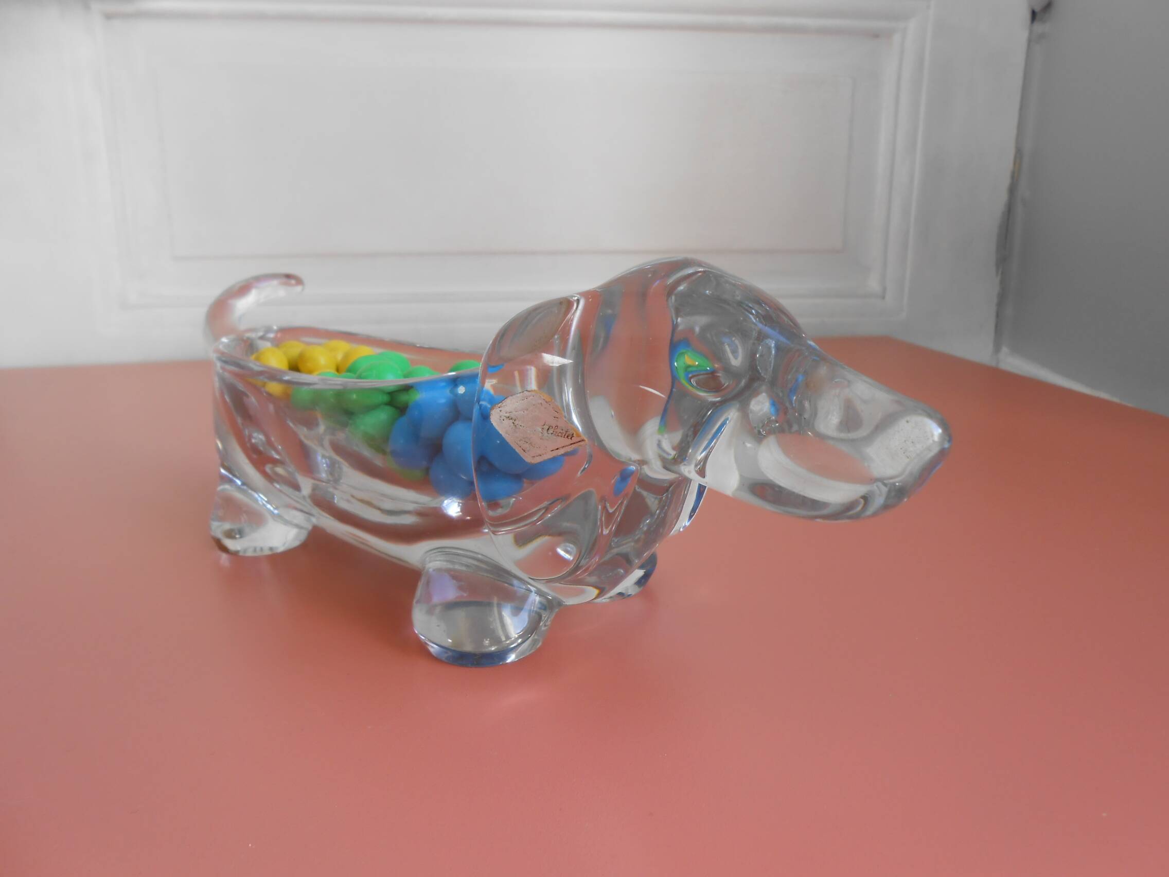 Dachshund crystal pocket tray Art Vannes