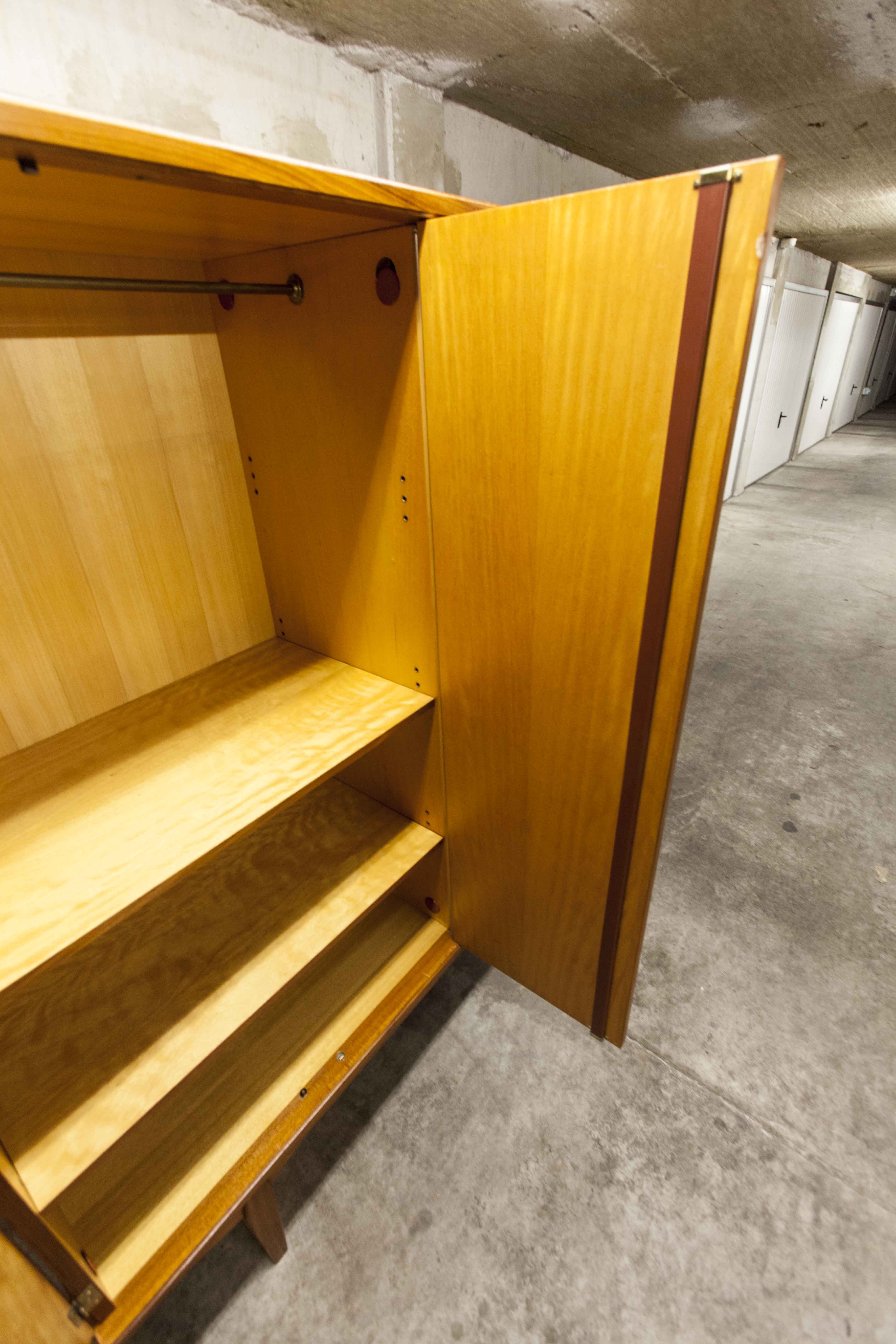 Scandinavian teak cabinet 4 doors 2+1 drawers wardrobe 1960