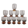10 art-deco blown white wine glasses 1930