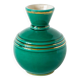 Vase en barbotine / céramique, vert et doré, 1960