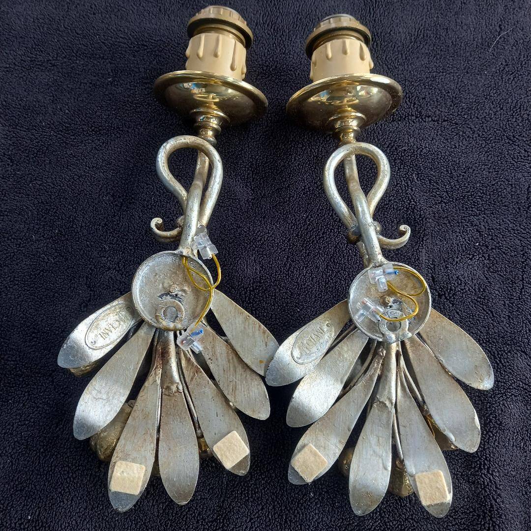Rare 2 Ciani Italian Hollywood Regency wall sconces, exemplary quality