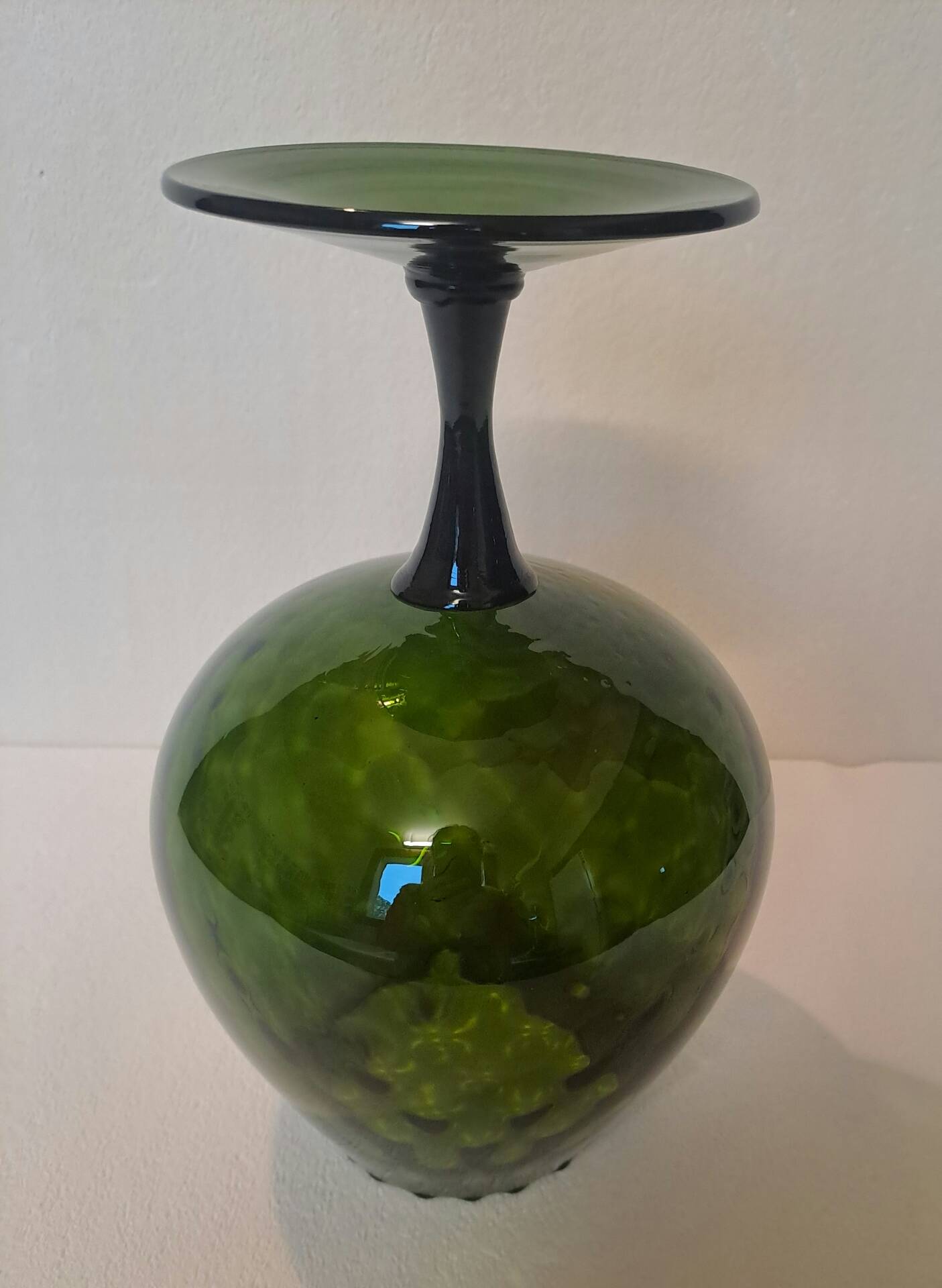 Large glass vase in vintage Italian colour
