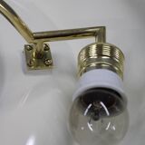 Art Deco brass chandelier with white glass, Czechoslovakia 1930s